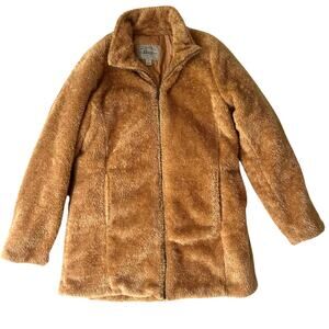 G.H. Bass Teddy Faux-Sherpa Teddy Bear Coat – Size L – Cozy-Zip-Front-Quilted